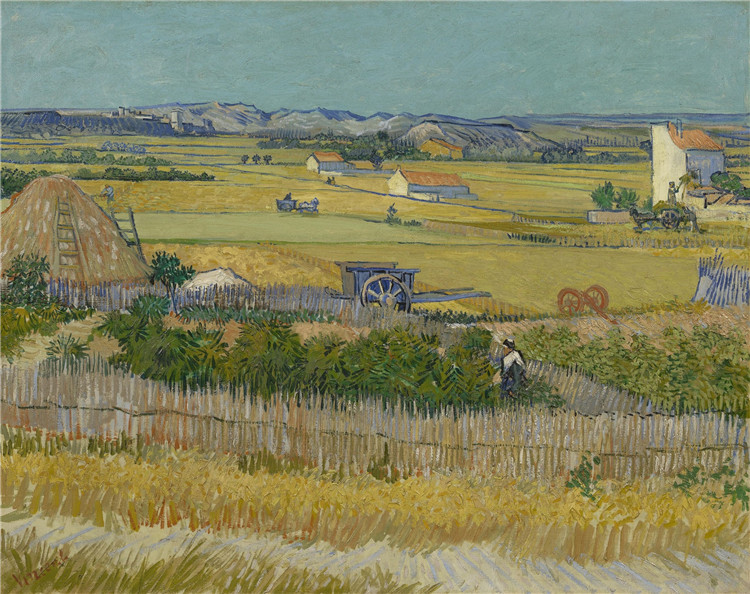 Harvest At La Crau, With Montmajour In The Background